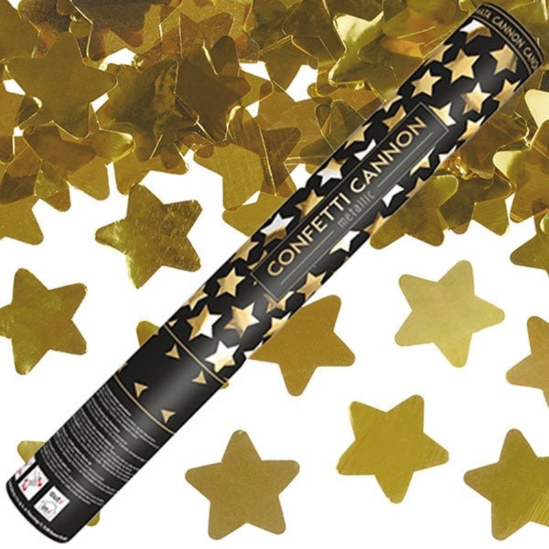 Stars Confetti Cannon Metallic Gold