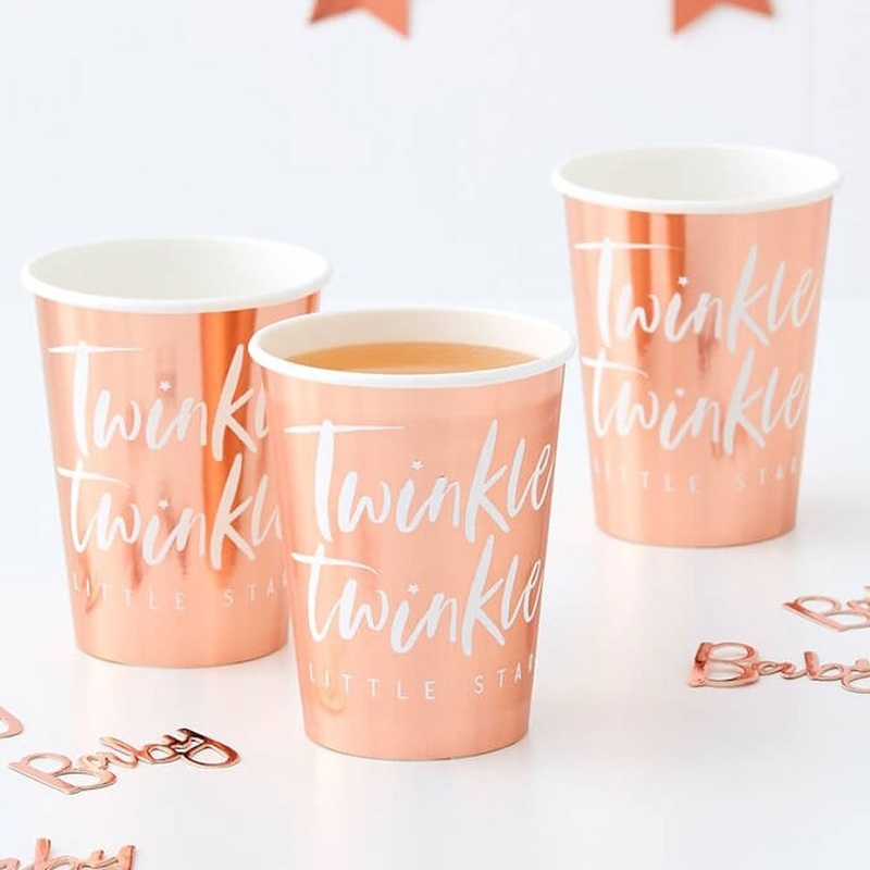 Twinkle Twinkle Little Star Paper Cups Rose Gold
