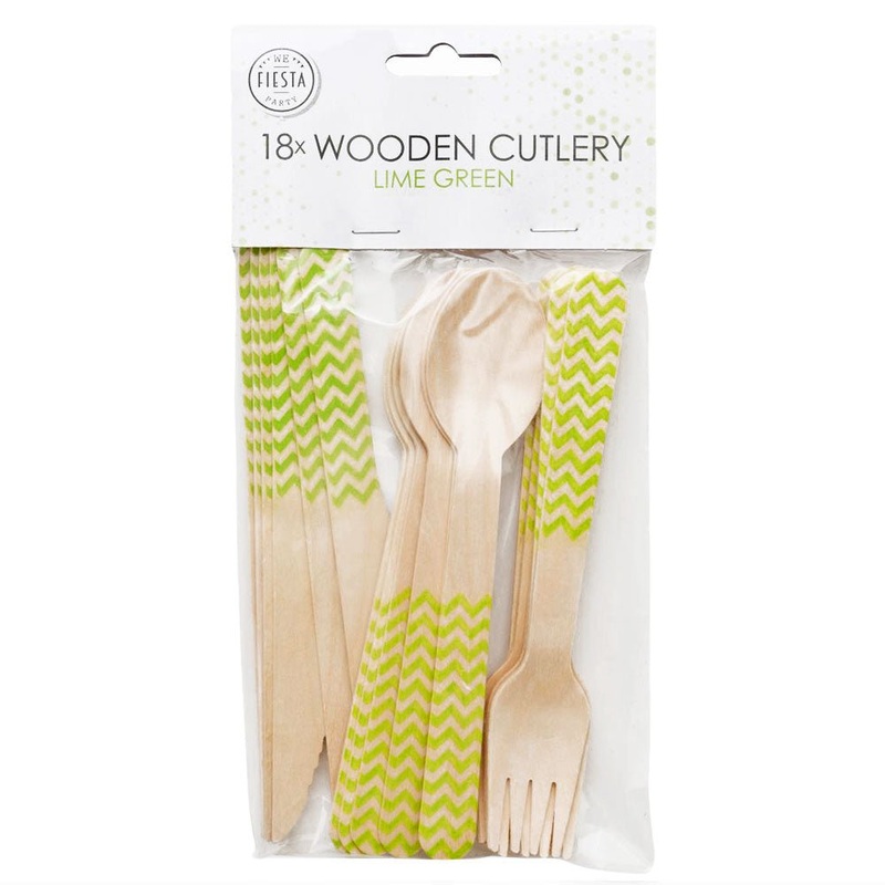 Zigzag Wooden Cutlery Lime