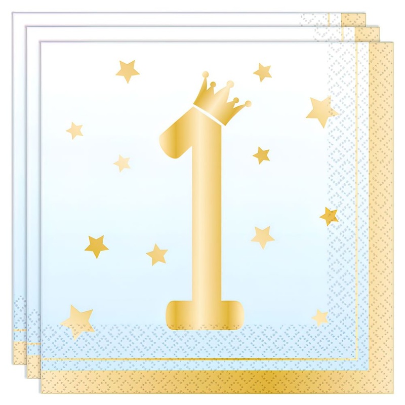 1st Birthday Napkins Ombre Light Blue