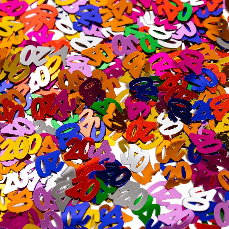 20-Years Birthday Anniversary Confetti Multicolored