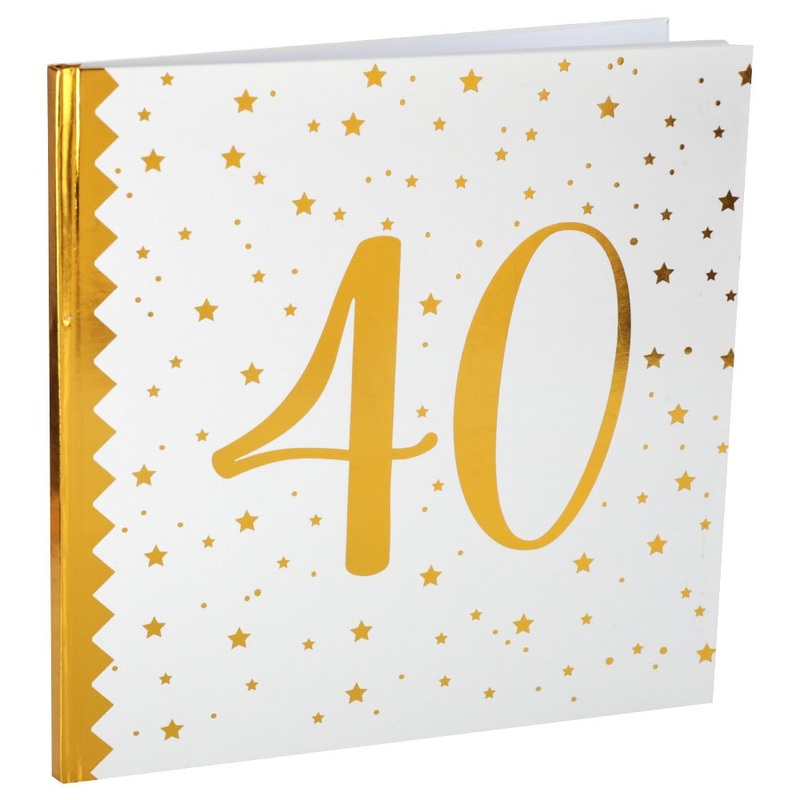 40-Years Birthday Anniversary Guest Book Stars