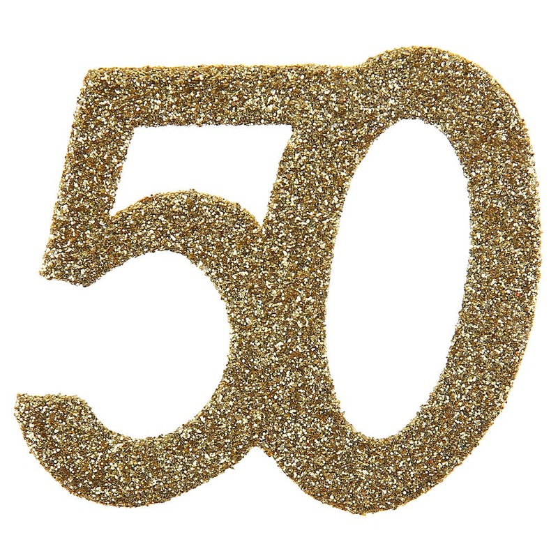 50-Years Birthday Anniversary Confetti Glitter Gold