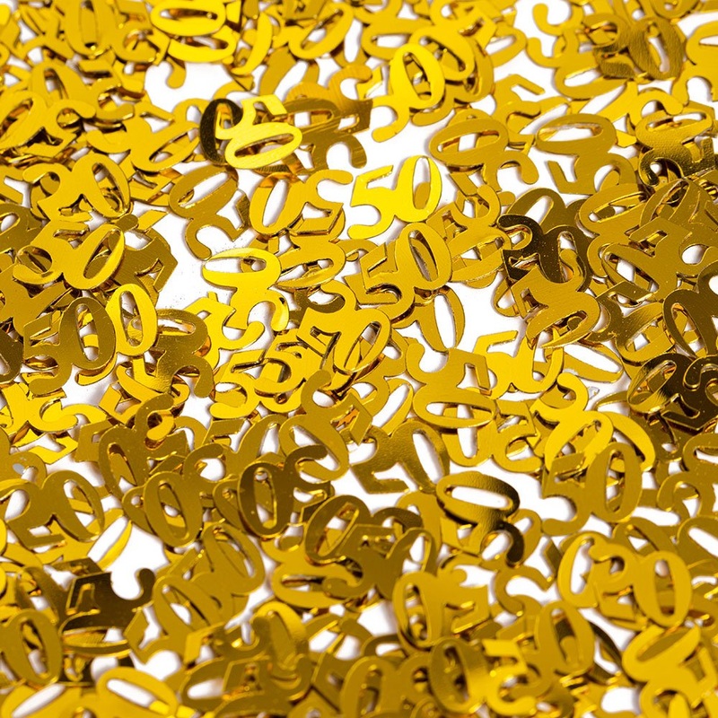 50-Years Birthday Anniversary Confetti Gold