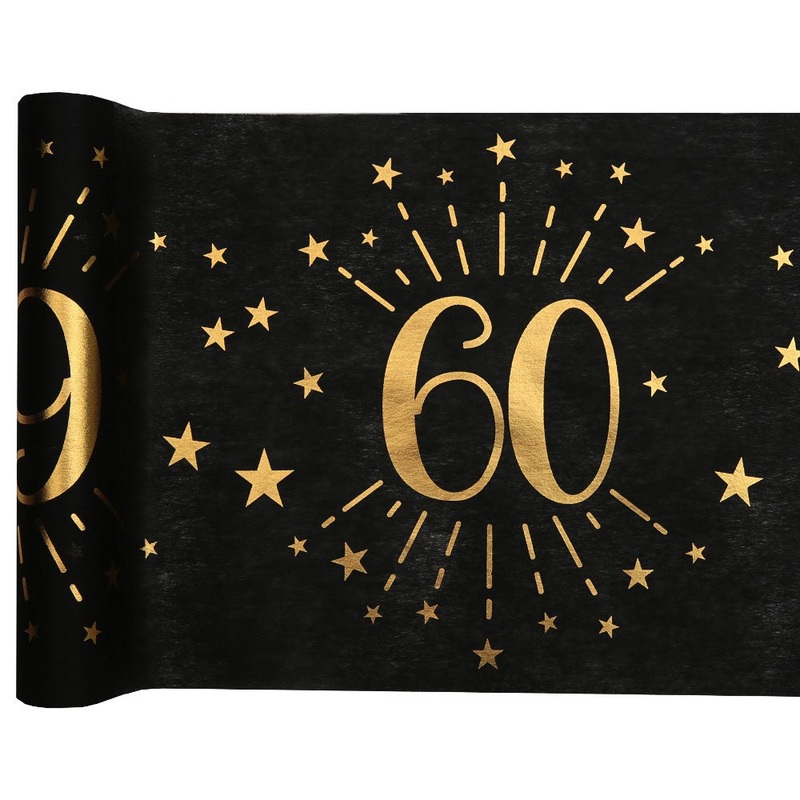 60-Years Birthday Anniversary Table Runner Black
