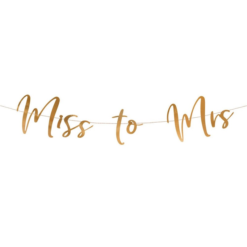 Miss to Mrs Garland Banner Metallic Rose Gold