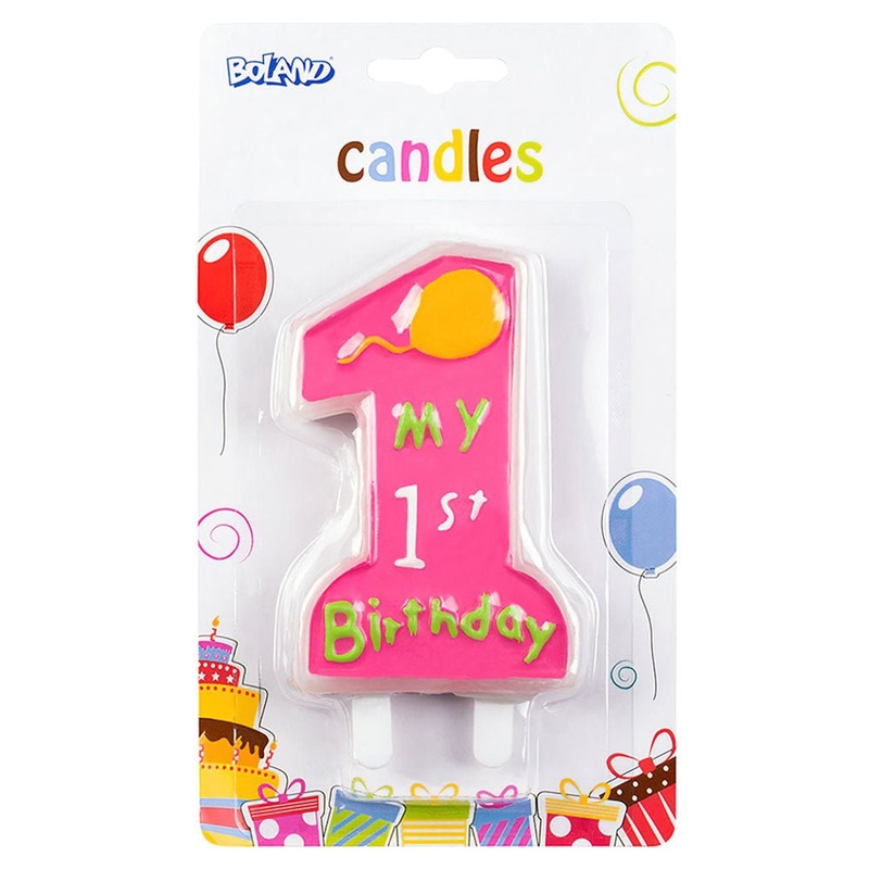 My 1st Birthday Cake Candle Pink