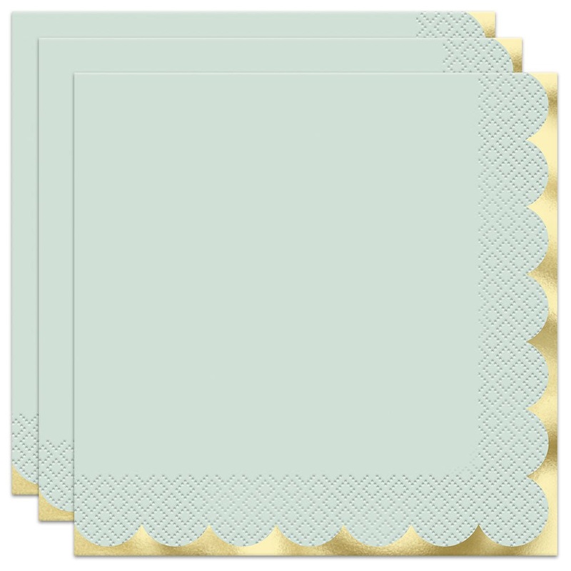 Napkins Light Green Gold
