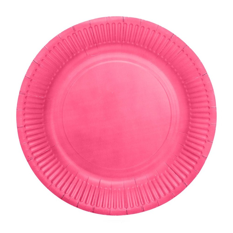 Paper Plates Intense Pink 18 cm 8-pack