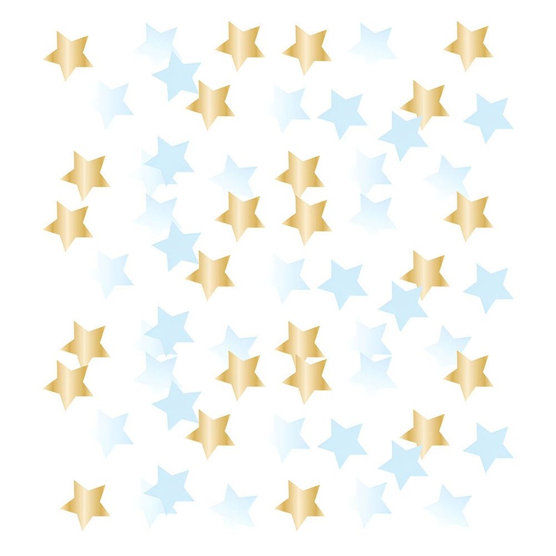 Stars Confetti Blue Gold