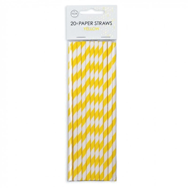 Striped Paper Straws Yellow