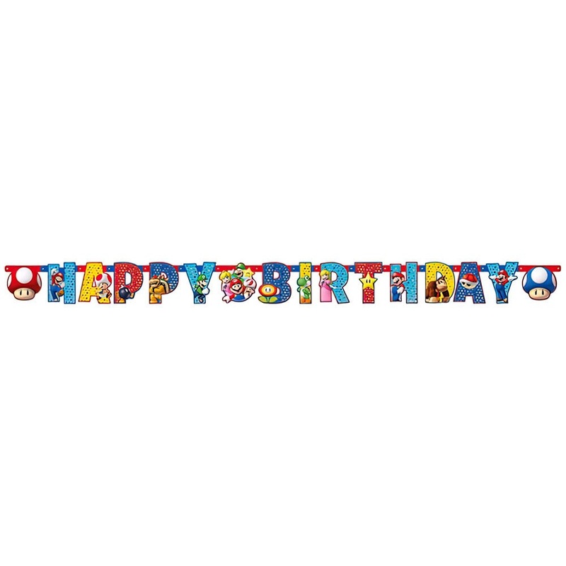 Super Mario Happy Birthday Garland Banner
