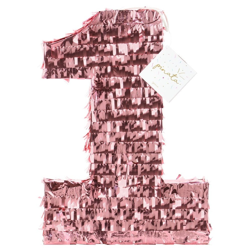 1-Year Birthday Anniversary Number Piata Rose Gold