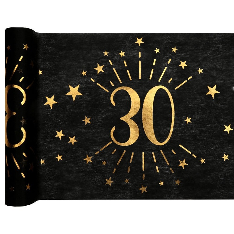 30-Years Birthday Anniversary Table Runner Black