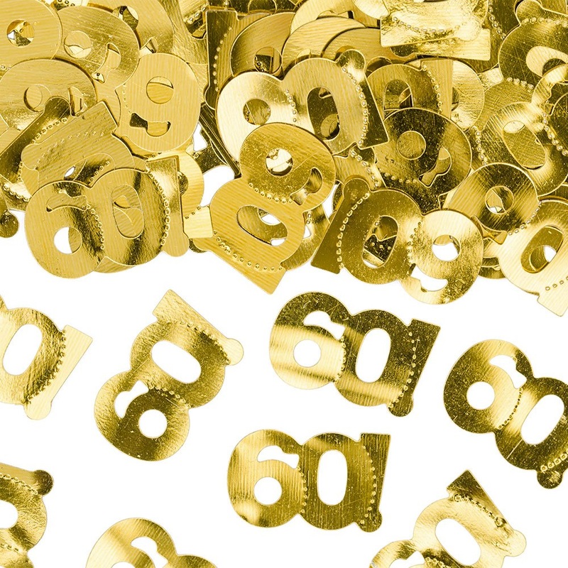 60-Years Birthday Anniversary Confetti Metallic Gold