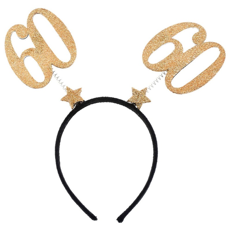 60-Years Birthday Anniversary Tiara Glitter Gold