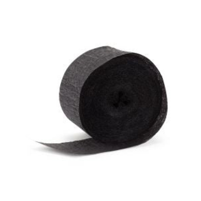 Black Streamers - Crepe Paper