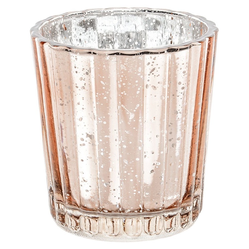 Glass Candle Holder Rose Gold