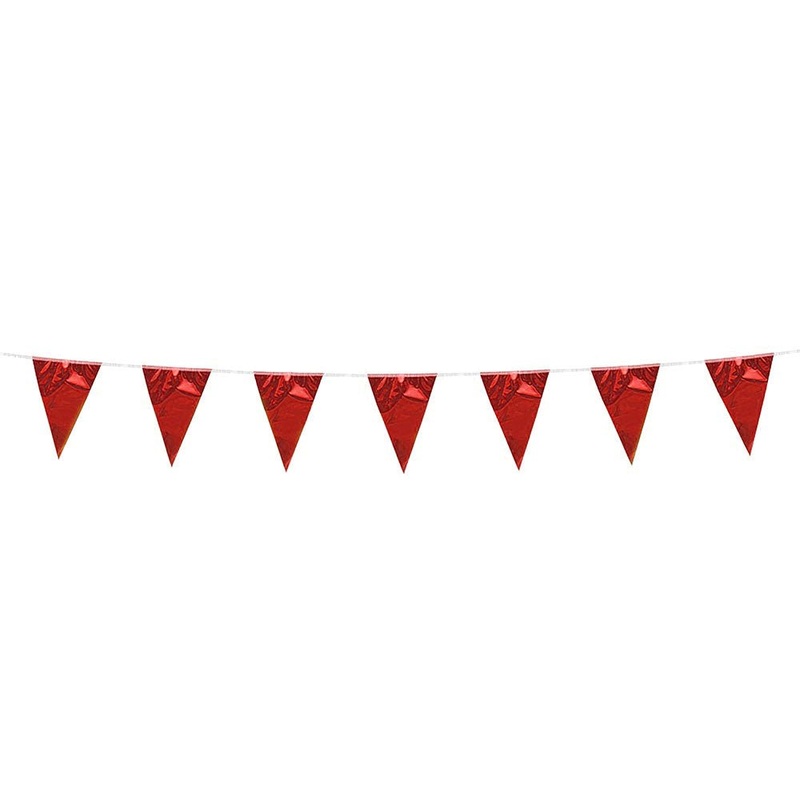Mini Pennant Garland Metallic Red