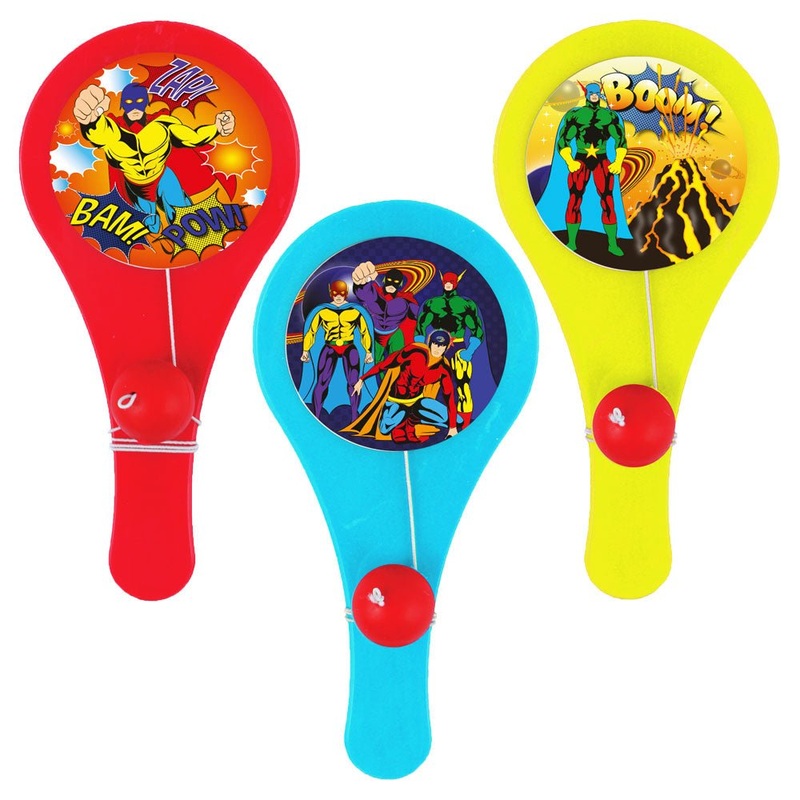 Mini Superheroes Paddle Ball Toys