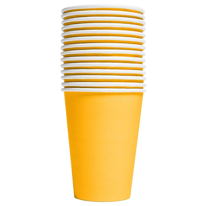 Paper Cups Yellow 21 cl 14-pack