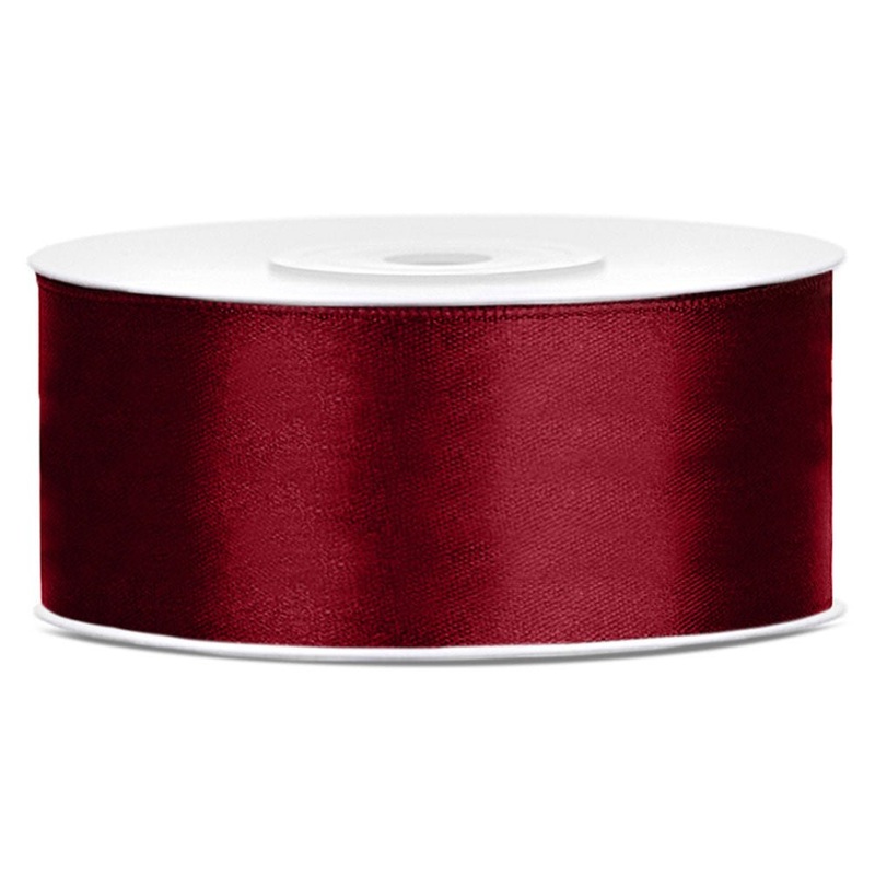 Satin Ribbon Dark Red 25 mm