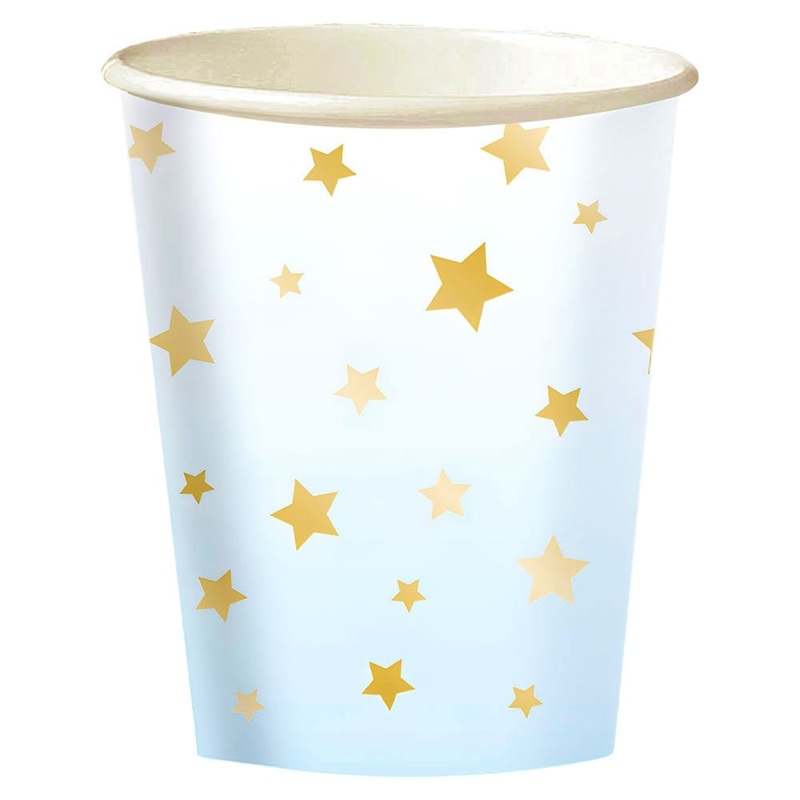 Stars Paper Cups Ombre Blue