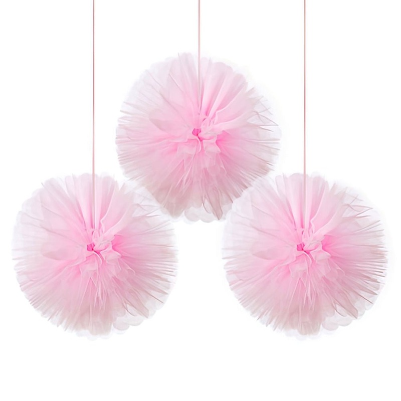 Tulle Hanging Decorations Pink