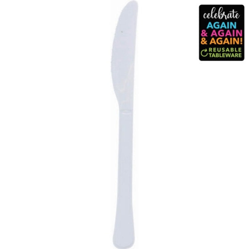 White Plastic Knives 20pk