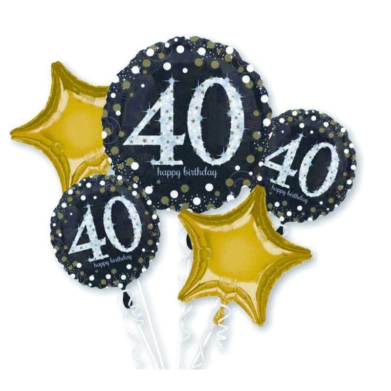 40th Sparkling Birthday Balloon Bouquet