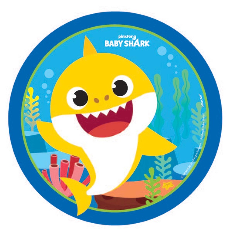 Baby Shark Snack Plates 17cm 8pk