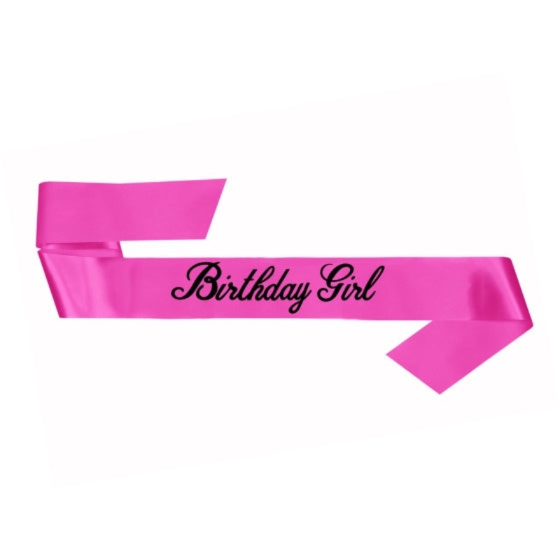 Birthday Girl Sash - Pink & Black