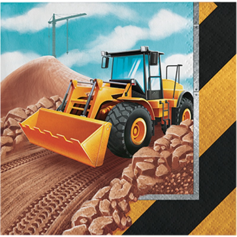 Construction Beverage Napkins Pk16
