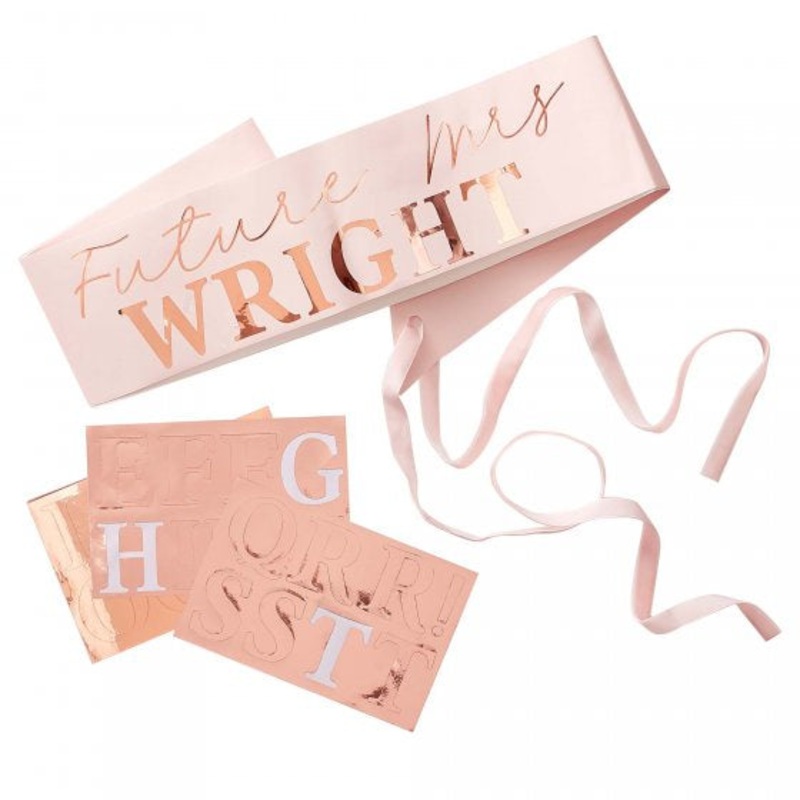 Customizable Bridal Sash rose gold