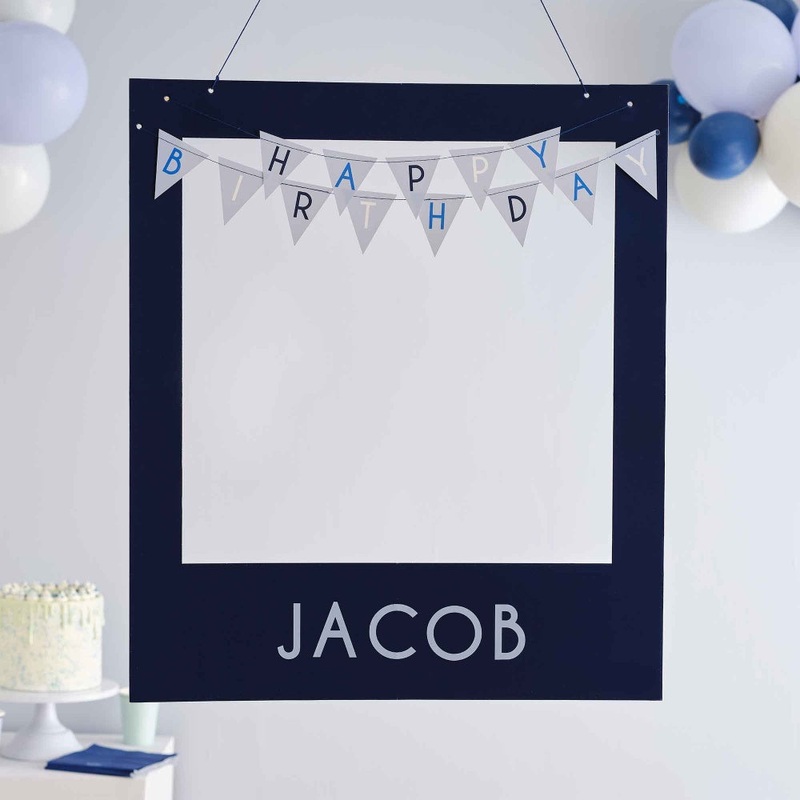 Customizable Happy Birthday Photo Frame - Blue