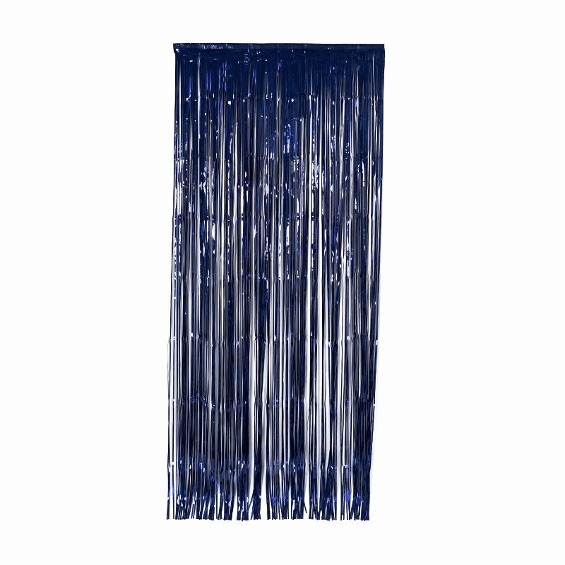 Door Curtain Metallic Navy