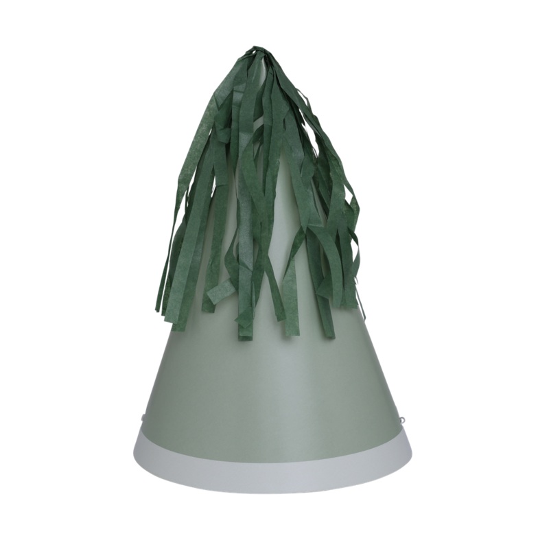 Eucalyptus Green Party Hats with Tassel Pk10