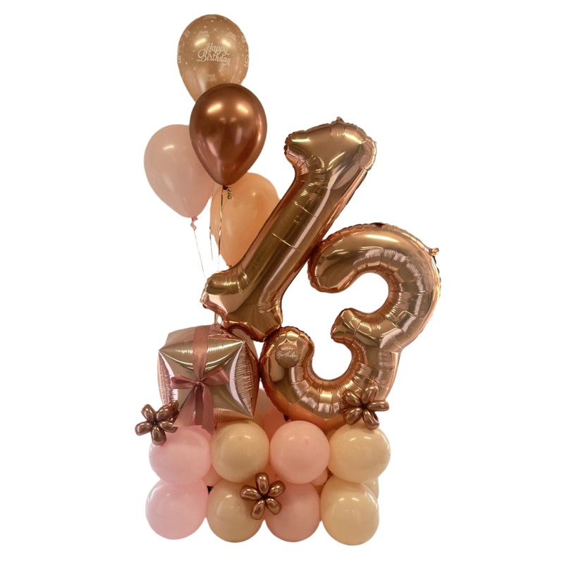 Large Number Balloon with Base and Helium Bunch