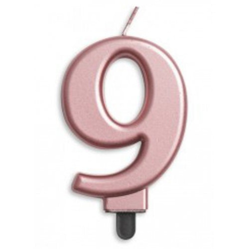 Number 9 Rose Gold Candle