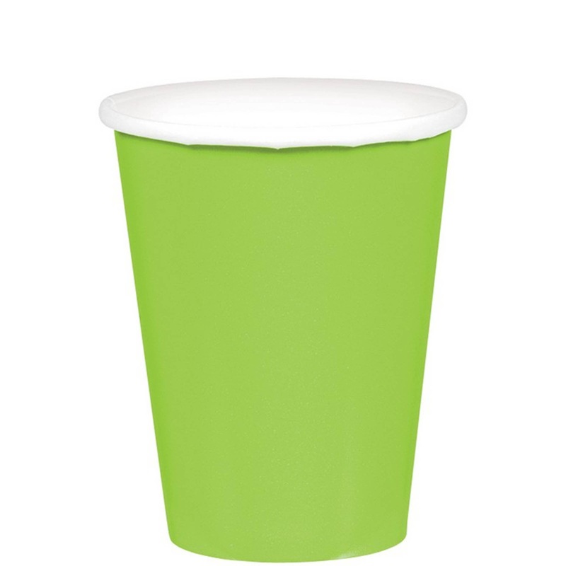 Paper Cups Lime Green Pk20