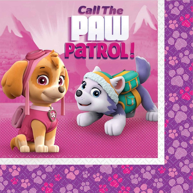 Paw Patrol Girl Napkins Lunch Pk16