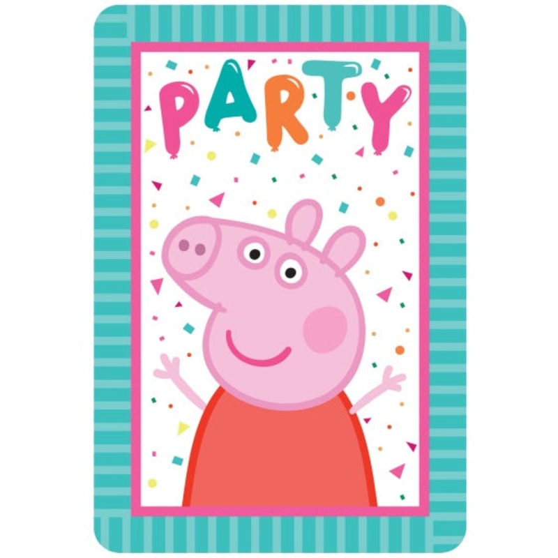 Peppa Pig Invitations 8 Pk