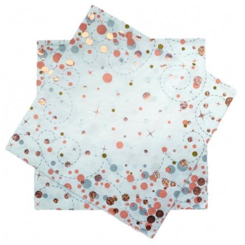 Rose Gold Sparkling Napkins - Pk16