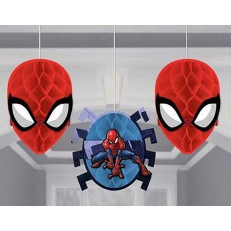 Spiderman Honeycomb Decorations 3pcs