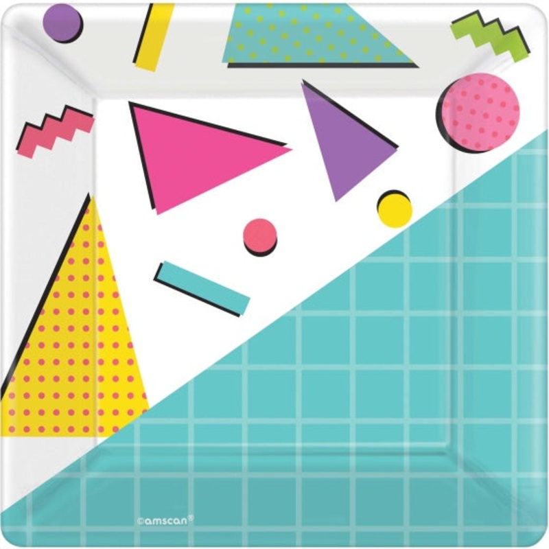 80's Theme Snack Plates 8pk