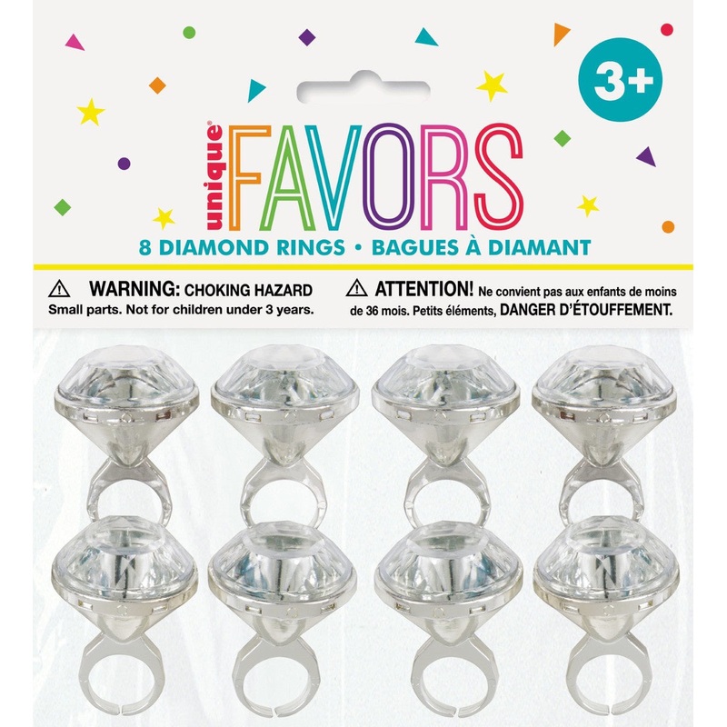 Diamond Ring Party Favors 8pk