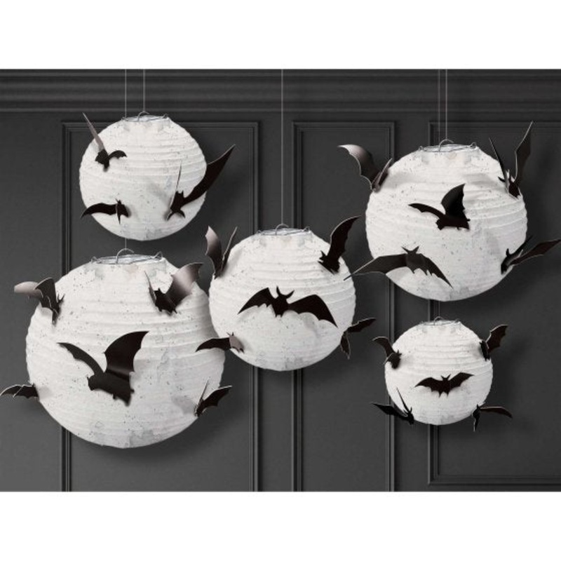 Halloween Paper Lanterns with Bats