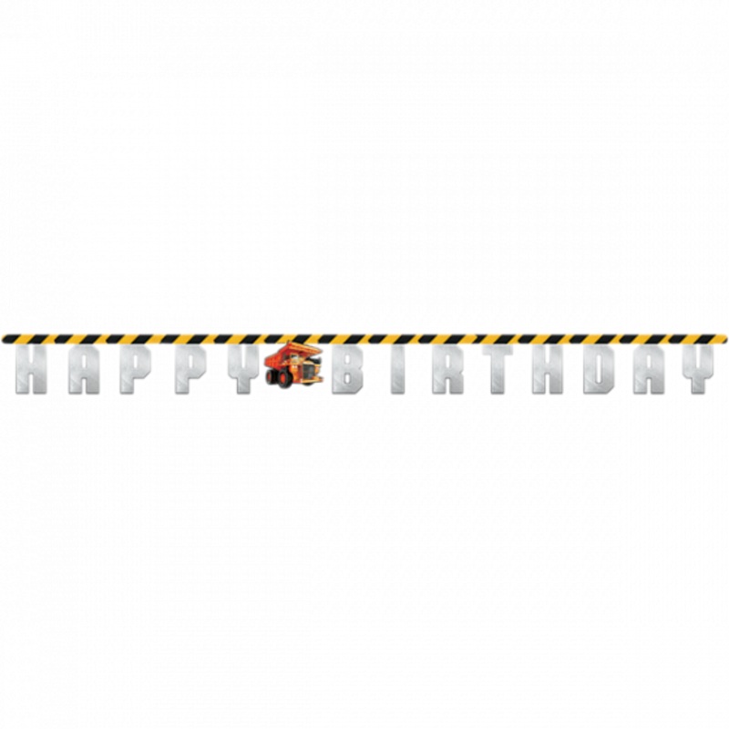 Happy Birthday Construction Banner
