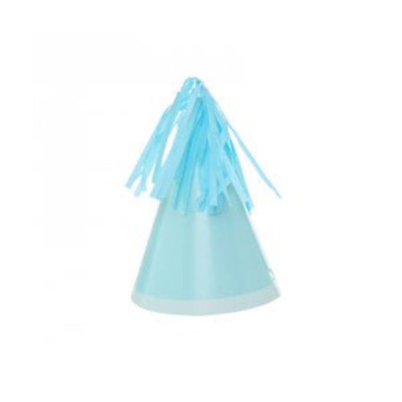 Pastel Blue Party Hats with Tassel Pk10