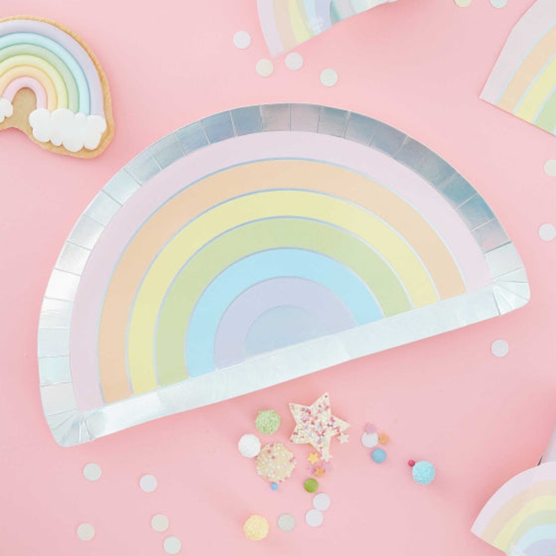 Pastel Party Rainbow Plates